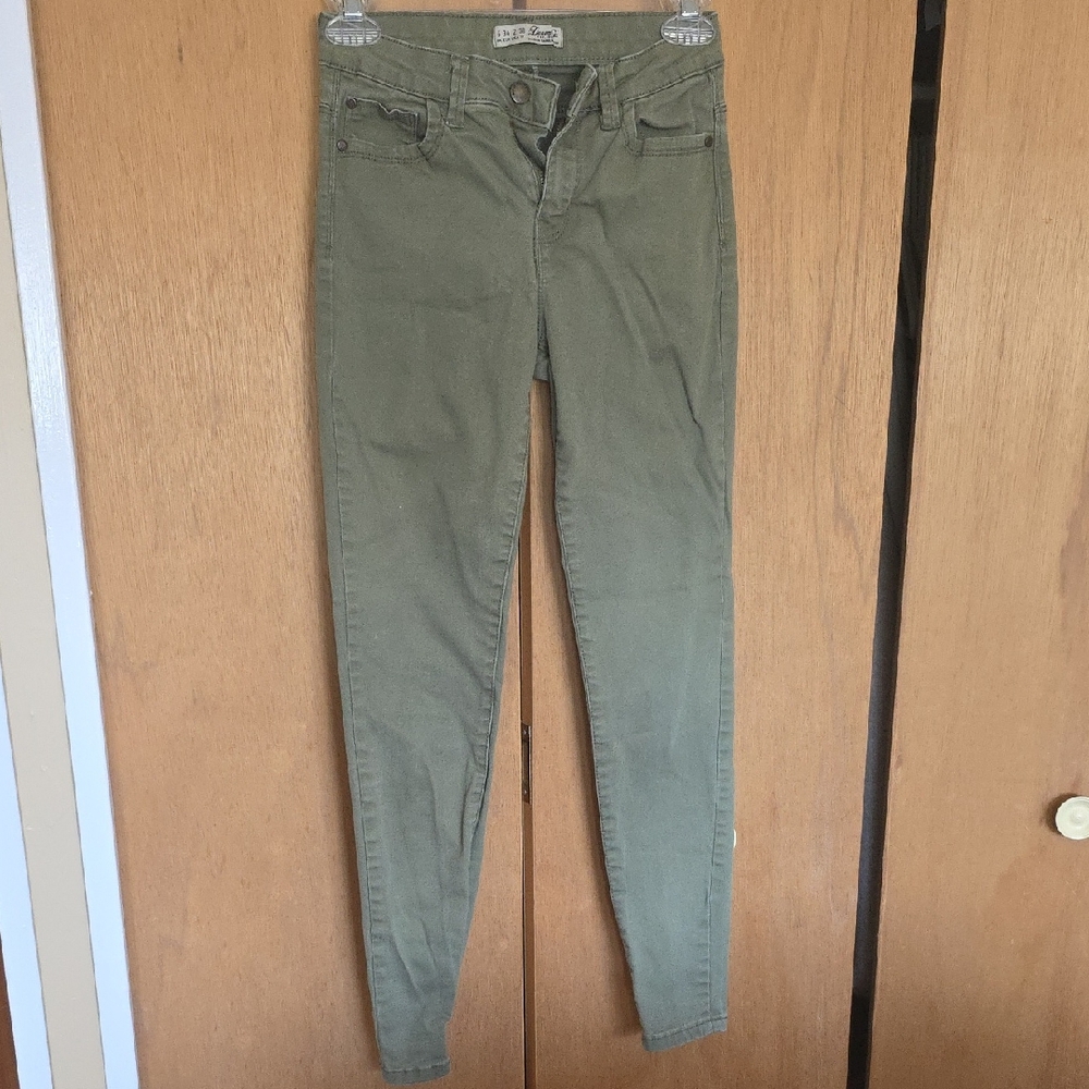 Denim&Co Olive Green Jeans
